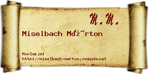 Miselbach Márton névjegykártya